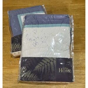 LL Bean Quilted Compass Cotton Sham Cottagecore Pillowcase Vtg Set Of 2 Sunburst